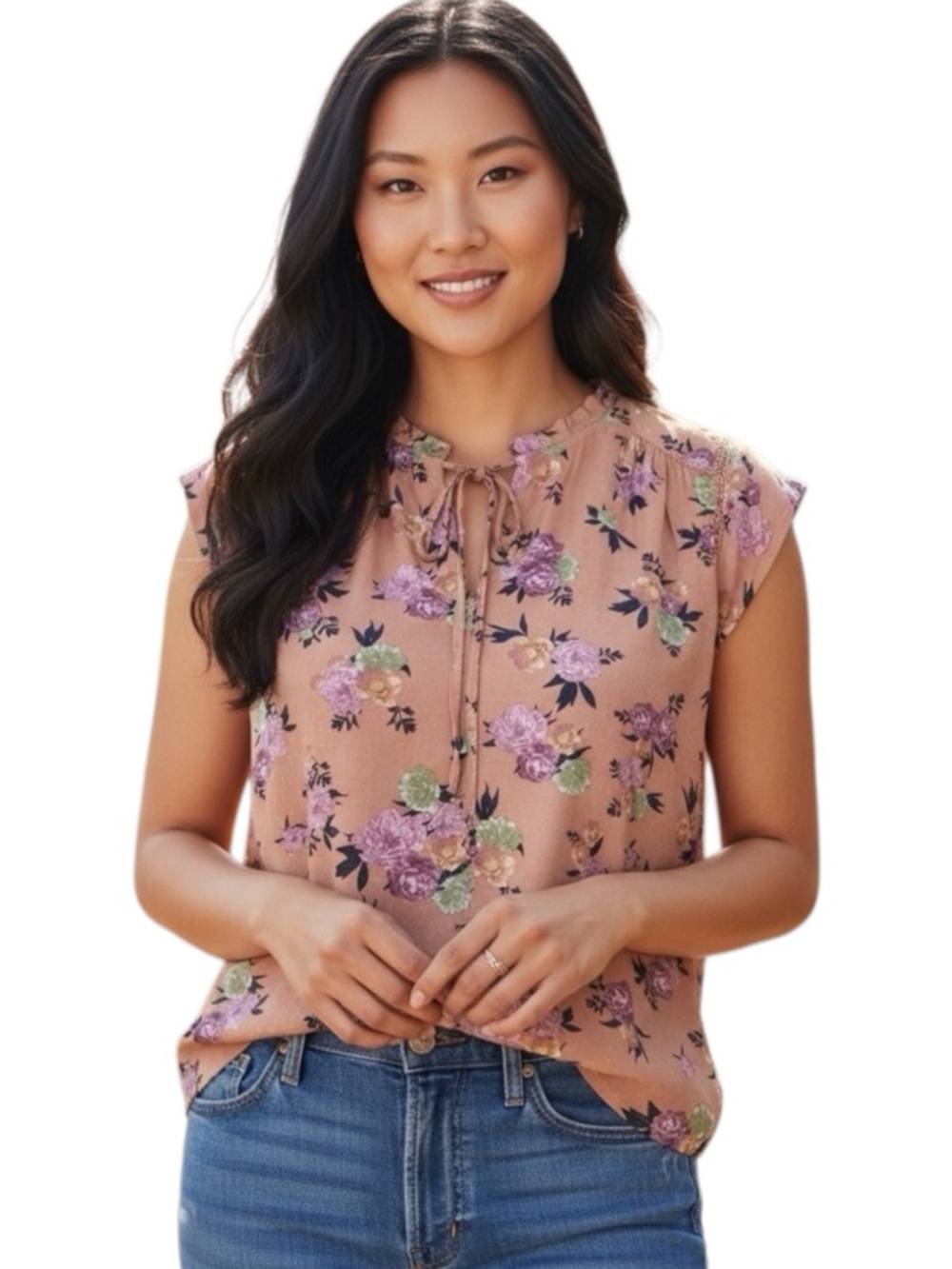 Buffalo David Bitton Floral Multi Color Viscose Top Blouse - Women’s Small - Picture 5 of 13
